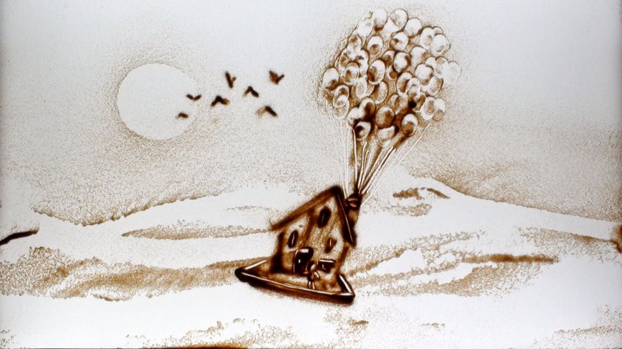 Sand art performance for piano concert, Swiss, 2023 Sand art performance for piano concert, Swiss, 2023